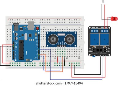 Automatic door light, Arduino based automatic home light using ultrasonic sensor, Arduino based project, Ultrasonics sensor-based project, Thief detector, Thief detecting alarm, Motion detector alarm