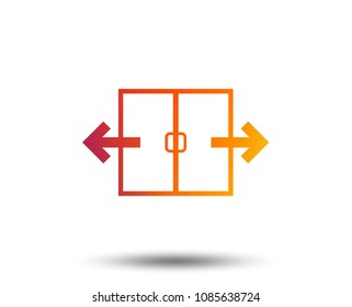 Automatic door sign icon. Auto open symbol. Blurred gradient design element. Vivid graphic flat icon. Vector