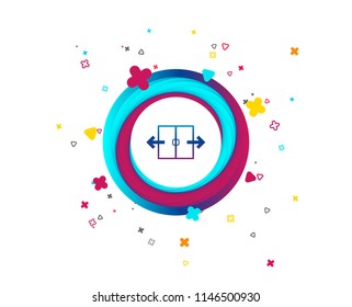 Automatic door sign icon. Auto open symbol. Colorful button with icon. Geometric elements. Vector