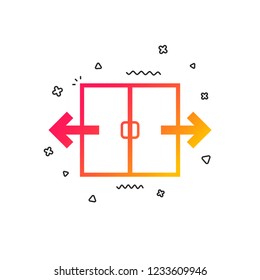 Automatic door sign icon. Auto open symbol. Colorful geometric shapes. Gradient automation icon design.  Vector
