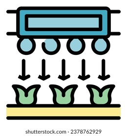 Automatic drip system icon outline vector. Garden irrigation. Farm system color flat