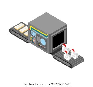 Producción automática de huevos. Pollo y huevos Complejo de producción de equipos tecnológicos. Productos cárnicos. Vehículo de ingeniería isométrica. Equipo para la producción de alimentos.