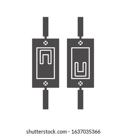 Automatic electric fuse icon in flat style.Vector illustration.