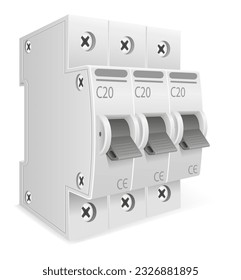 automatic electrical switches circuit breaker stock vector illustration isolated on white background
