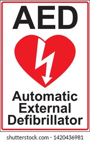 Automatic External Defibrillator emergency sign (DAE, AED)