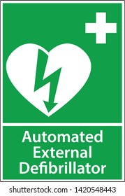 Automatic External Defibrillator emergency sign (DAE, AED)