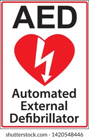 Automatic External Defibrillator emergency sign (DAE, AED)