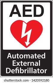 Automatic External Defibrillator emergency sign (DAE, AED)