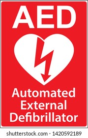 Automatic External Defibrillator emergency sign (DAE, AED)