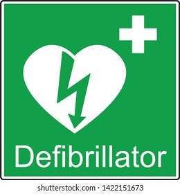 Automatic External Defibrillator emergency sign (DAE, AED)