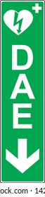 Automatic External Defibrillator emergency sign (DAE, AED)