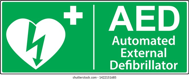 Automatic External Defibrillator emergency sign (DAE, AED)