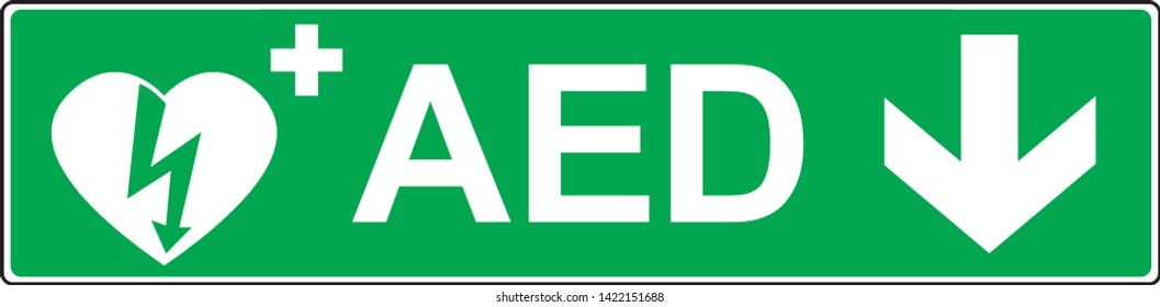 Automatic External Defibrillator emergency sign (DAE, AED)