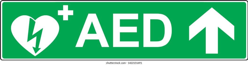 Automatic External Defibrillator emergency sign (DAE, AED)