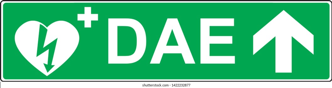 Automatic External Defibrillator emergency sign (DAE, AED)