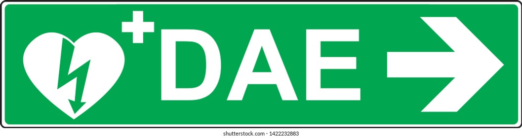 Automatic External Defibrillator emergency sign (DAE, AED)