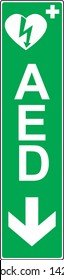 Automatic External Defibrillator emergency sign (DAE, AED)