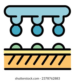 Automatic farm icon outline vector. Water system. Garden pipe color flat