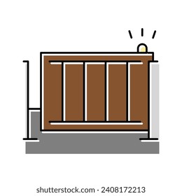 vector de color de la puerta de cierre automático. señal automática de la puerta de la cerca. ilustración de símbolo aislado