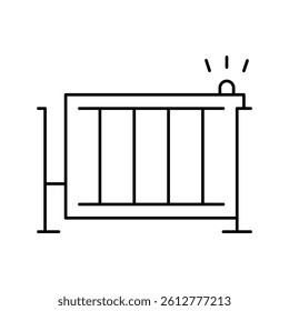 automatic fence gate line icon vector. automatic fence gate sign. isolated contour symbol black illustration