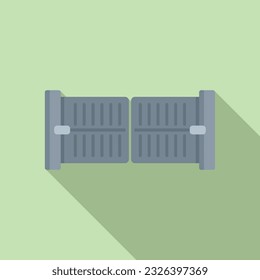 Automatic fence icon flat vector. Gate door. Auto control