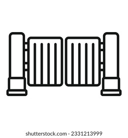 Vector de contorno de icono de cerco automático. Puerta. Control automático