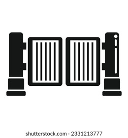 Icono de cerca automático vector simple. Garaje de seguridad. Control automático