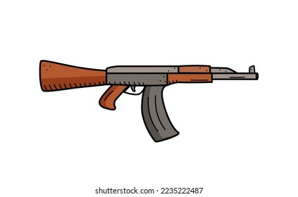 Automatic firearms icon vector. Military weapons isolate on white.