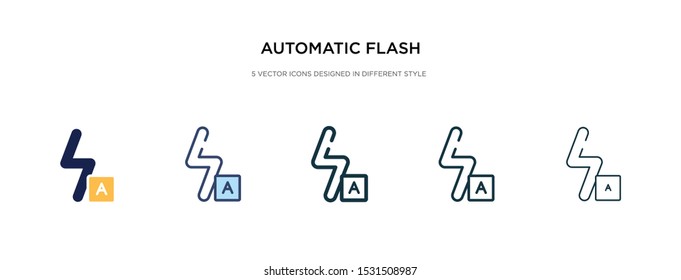 automatic flash icon in different style vector illustration. two colored and black automatic flash vector icons designed in filled, outline, line and stroke style can be used for web, mobile, ui