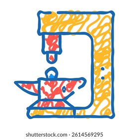 automatic forge doodle icon sketch vector. automatic forge sign. isolated symbol illustration