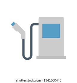 Automatic fueling nozzle, dispenser and hose pipe vector icon. Equipment tool for service, pump and refill natural gas in filling station into fuel tank of auto, car or truck i.e. lpg, cng and ngv.