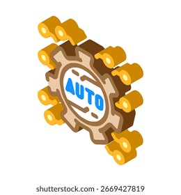 função automática isométrica ícone vetor. sinal de função automática. símbolo isolado ilustração