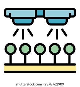 Automatic garden icon outline vector. Water drip. Farm pipe color flat