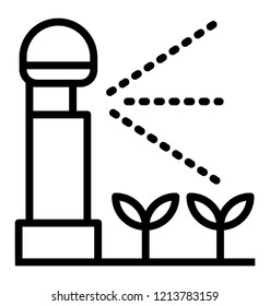 Automatic garden sprinkler line icon design 
