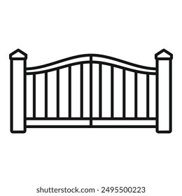 Automatic gate closing forming barrier on white background