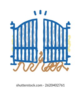 ícone de doodle de portão automático esboçar vetor. sinal de portão automático. ilustração de símbolo isolado