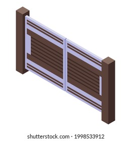 Automatic gate entry icon. Isometric of Automatic gate entry vector icon for web design isolated on white background