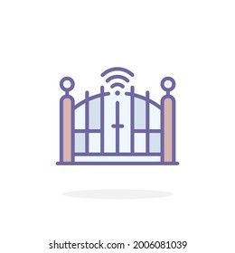 Automatic gate icon in filled outline style. For your design, logo. Vector illustration.
