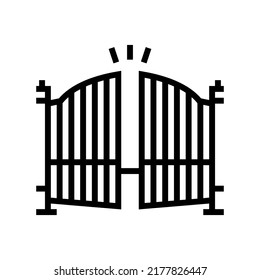 automatischer Gate-Line-Icon-Vektorgrafik. automatisches Tor-Schild. isoliertes Kontursymbol