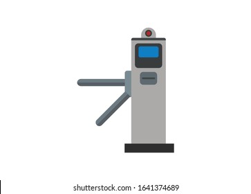 Automatic gate machine. Simple flat illustration
