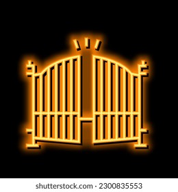 automatic gate neon light sign vector. automatic gate illustration