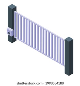 Automatic gate road icon. Isometric of Automatic gate road vector icon for web design isolated on white background