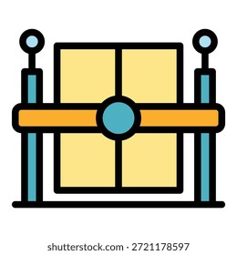 Icono del sistema de puerta automático. Icono automático del Vector del sistema de la puerta para el Diseño web aislado en el color de fondo blanco plano