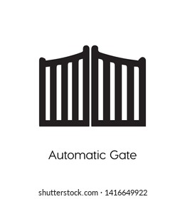 automatic gate vector icon. automatic gate silhouette symbol. Linear style sign for mobile concept and web design. Garage symbol logo illustration. vector graphics - Vector.