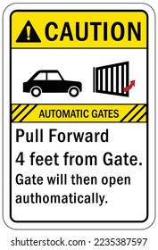 Automatic gate warning sign and labels