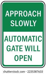 Automatic gate warning sign and labels