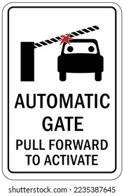 Automatic gate warning sign and labels