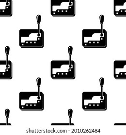 Automatic Gear Icon Seamless Pattern, Self Shifting Gear Transmission Vector Art Illustration
