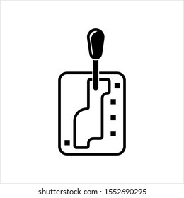 Automatic Gear Icon, Self Shifting Gear Transmission Vector Art Illustration