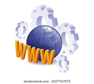Engrenagem automática do mundo da informação da Internet
